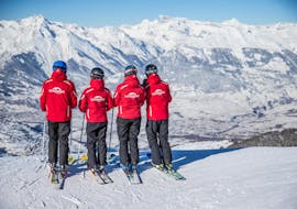 Clases de esquí para adultos a partir de 18 años para debutantes con École Suisse de Ski de Veysonnaz.
