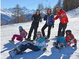 Snowboardlessen (vanaf 8 jaar) 1e keer met École Suisse de Ski de Veysonnaz.