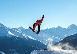 Snowboardkurs (ab 8 J.) für Fortgeschrittene mit Schweizer Skischule Veysonnaz.