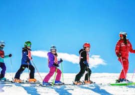 Kids Ski Lessons (5-12 y.) in Vallorcine/La Poya from Ski School ESF Vallorcine Children follow their ski instructor in the Kids Ski Lessons (6-12 years) - Beginner with the ski school ESF Vallorcine.