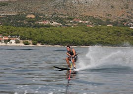 A man Waterskiing in Seget Vranjica with Space Fun Seget Vranjica.