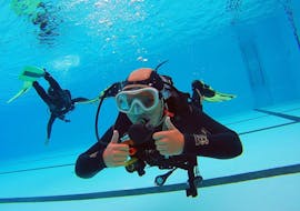 Picture of a diver during his Trial Scuba Diving in Lagos in a Pool with Blue Ocean Divers Lagos.
