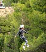 A person enjoying the Zipline in the Makarska Riviera for Groups (from 8 people) with Tip-Extreme Travel Agency Tučepi.