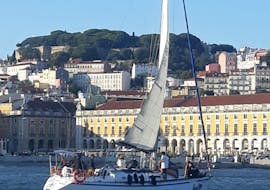 Picture of the boat during the sightseeing boat trip on the Tagus incl. Ponte 25 Abril with Rent a Boat Lisbon.