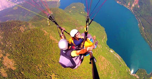 Tandem Paragliding at Lake Molveno from iFly Tandem Molveno Tandem Paragliding at Lake Molveno from iFly Tandem Molveno.