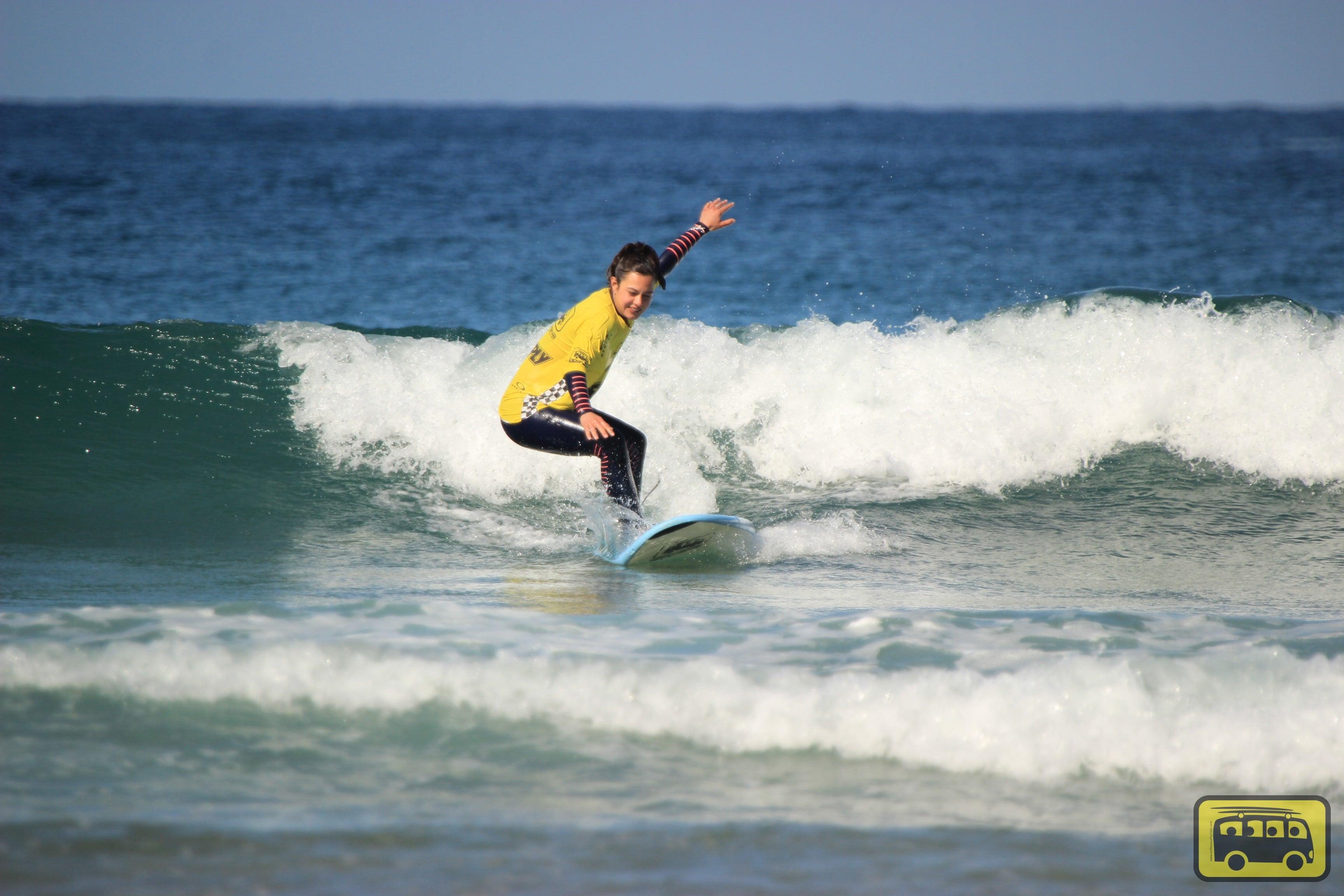 Man surfing during the advanced surf guiding (from 15 y.) with Arrifana Surf School.