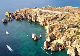 View of the cliffs which are visited during the Boat Trip to Ponta da Piedade from Lagos with Seafaris Algarve.