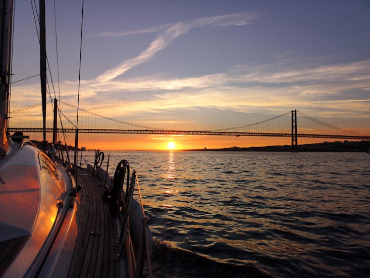 A person enjoying their Private Sunset Sail on the Tagus