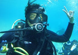 A diver underwater during a Trial Scuba Diving in Dubrovnik Diving Center Blue Planet Dubrovnik.