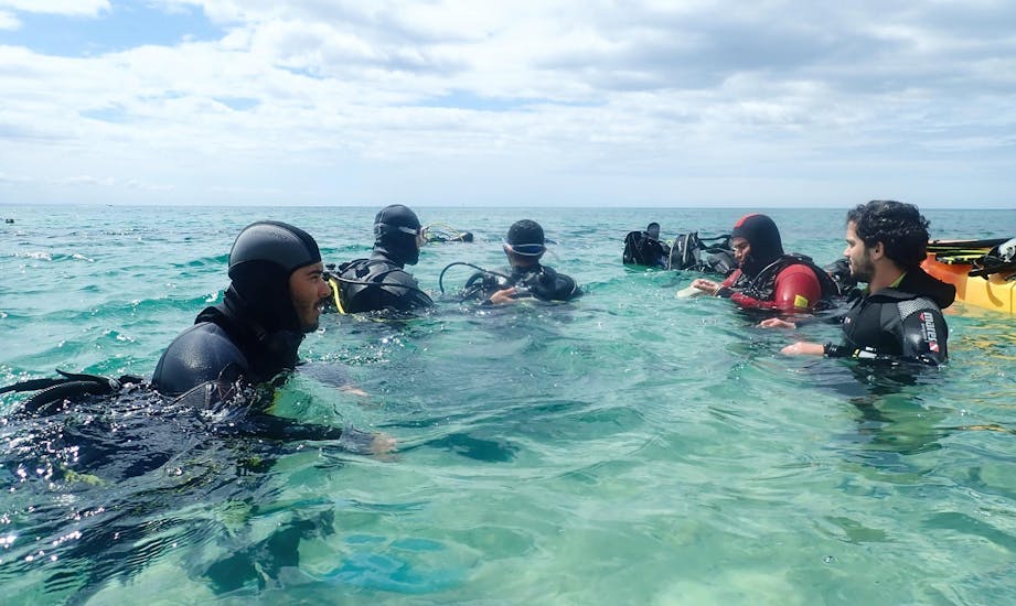 Picture of a group enjoying their Discover Scuba Diving for Beginners in Arrábida with Wind - Centro de Actividades de Montanha.
