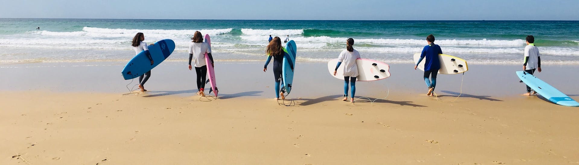 Some students are having their Private Surfing Lessons for All Levels from 8 years with It's On Surf School.