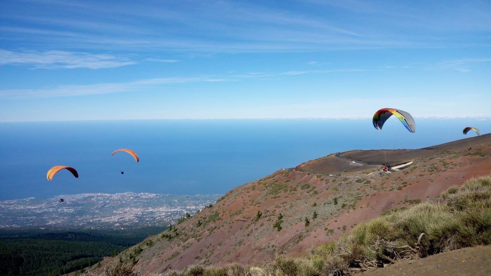 Tandem Paragliding over the Parque Nacional del Teide.
