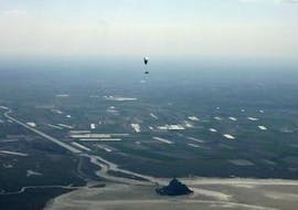 An amazing landscape from the activity Tandem Paragliding "Mont Saint-Michel" - Normandie with Parapente Mania.