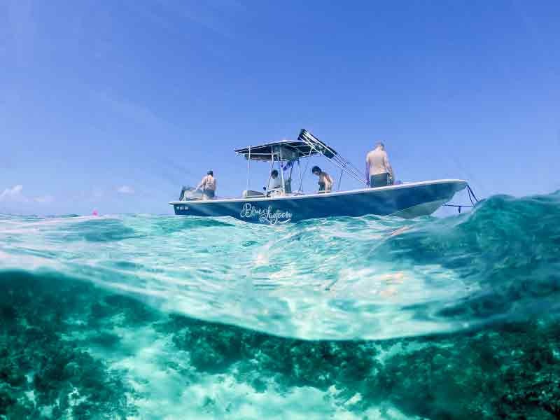 Boottocht naar de Grand Cul de Sac Marin vanuit Sainte-Rose met snorkelen en aperitief met Blue Lagoon Excursion Guadeloupe.
