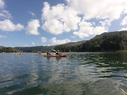 Our canoe used for the Canoeing in Lagoa das Furnas with Picos de Aventura Azores.