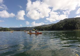 Our canoe used for the Canoeing in Lagoa das Furnas with Picos de Aventura Azores.
