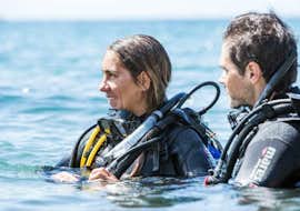 SSI Try Scuba für Anfänger in Elba mit Aquanautic Elba Eine Frau im Wasser während der SSI Try Scuba für Anfänger in Elba mit Aquanautic Elba.