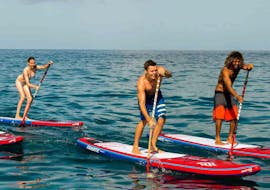 Stand Up Paddle Lessen in Larnaca vanaf 7 jaar voor beginners met Windsurf City Cyprus.