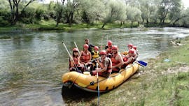 Group picture during the rafting on the Zrmanja River with Zrmanja River Tours.