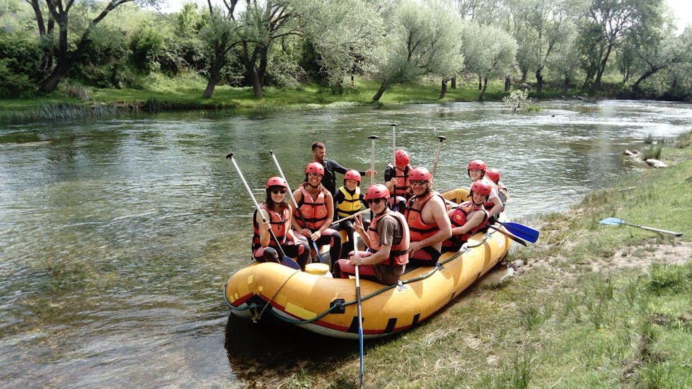 Group picture during the rafting on the Zrmanja River with Zrmanja River Tours.