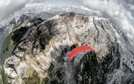 High above the mountains with Fly Achensee during Thermic Tandem Paragliding over Achensee in Rofangebirge - Happy Flight