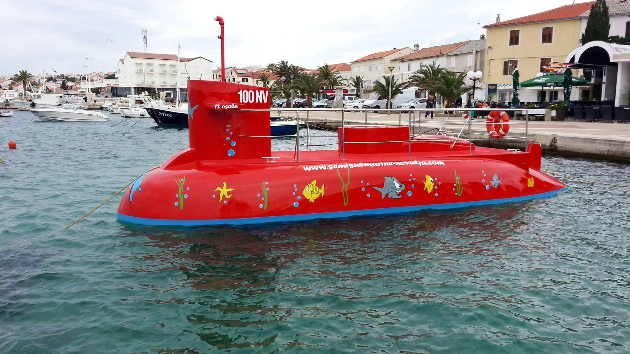The Semi-U-Boat of Semi Submarine & Jet Boat Novalja in the Adriatic Sea in Novalja.