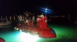 A group on a night trip on the Semi Submarine & Jet Boat Novalja in Novalja.