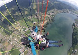 Gliding through the air with Tandem Paragliding für Kinder von der Gerlitzen with Adventure-Wings Ossiachersee