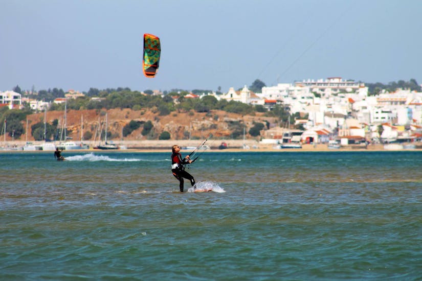 View from the cost of a guy kitesurfing during the Kitesurfing Lessons for Kids & Adults - All Levels.