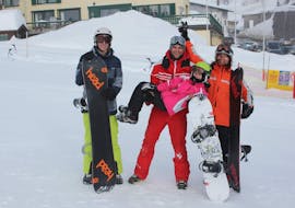Cours particulier de snowboard Enfants et Adultes pour Tous niveaux avec Ski School Stuben.
