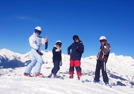 Kids are enjoying their Private Ski Lessons for Kids & Teens (from 6 y.) with Evolution 2 Peisey Vallandry.