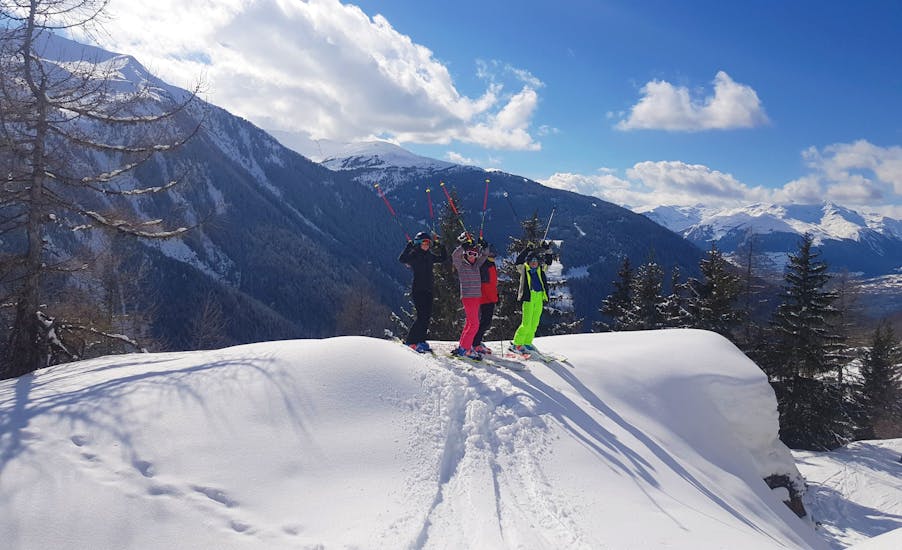 Kids are making progress during their Private Ski Lessons for Kids & Teens (from 6 y.) with Evolution 2 Peisey Vallandry.