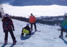Off-piste snowboardlessen voor kinderen - FWT Club - Montana met Swiss Mountain Sports Crans-Montana.