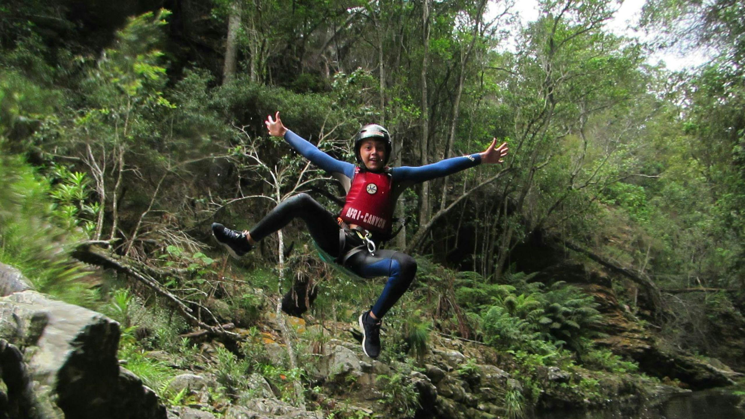 Canyoning in The Crags - Introductory Tour from AfriCanyon Plettenberg Bay.