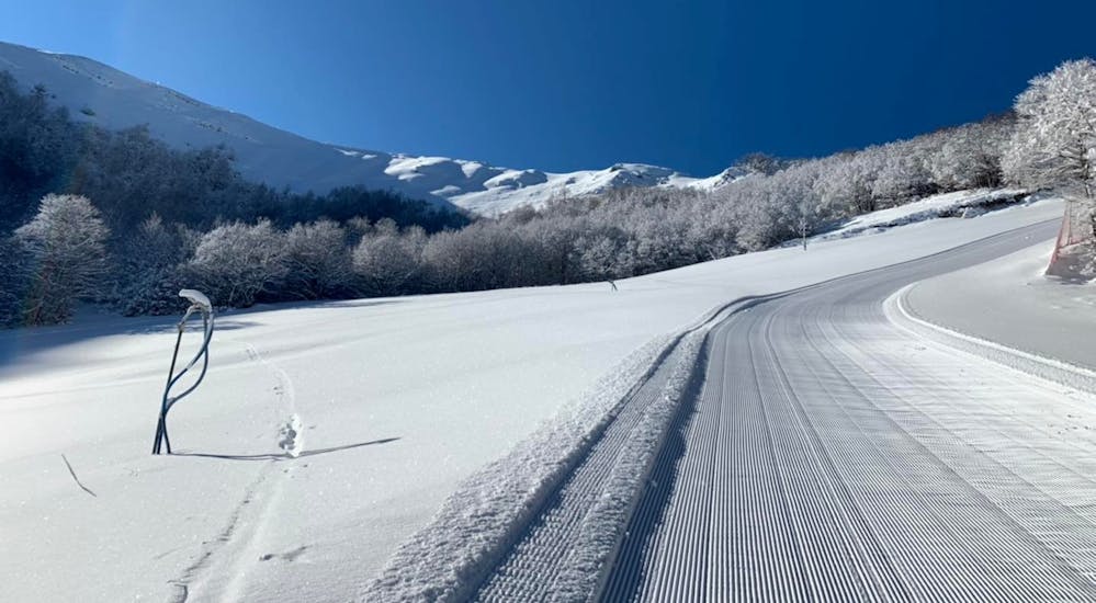 Amazing slopes in Campo Felice, perfect place for one of the private kids ski lessons.