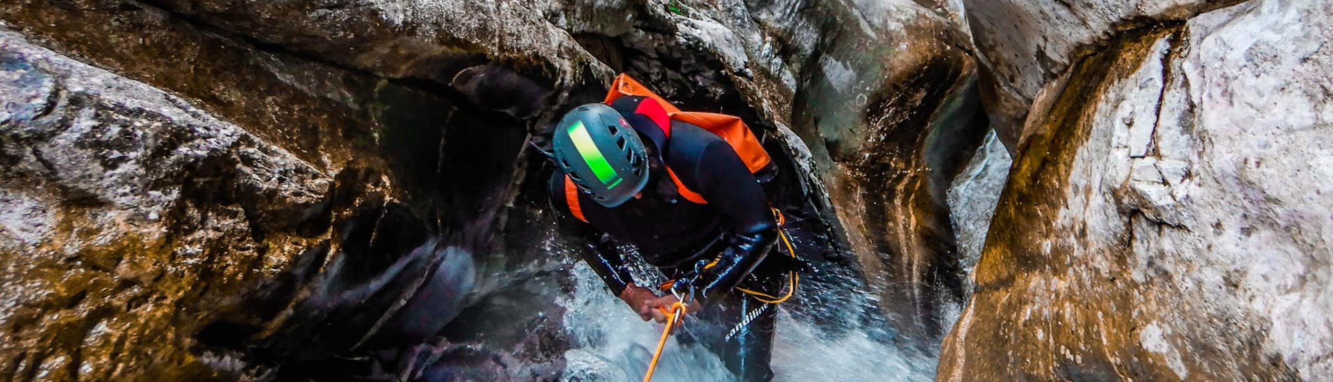 Descend next to the waterfall during Canyoning "Classic" - Savinja organized by Funpark Menina