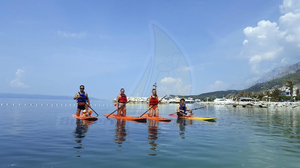 Picture of a group during their SUP Rental on the Makarska Riviera with Butterfly Diving & Sailing Makarska