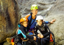 Photo of a family having fun during the Canyoning in the Chalamy for Families
