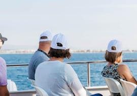 Visitors enjoy the views during the Boat Tour between Cambrils and Salou organised by Estació Nàutica Costa Daurada.