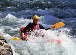 A man during a pack rafting session on the Lima with Rockonda - Val di Lima.