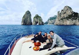 Private Boat Trip from Sorrento to Capri with Sunrise Sorrento Participants are sunbathing during the Private Boat Trip from Sorrento to Capri with Sunrise Sorrento.