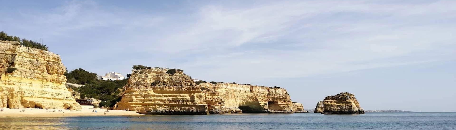 During the Boat Trip to Benagil Caves from Portimão with Royal Nautic Portimão, the tour participants can enjoy an incredible view of impressive rock formations in the sea.