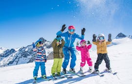 Schnupper-Skikurs für Kinder (ab 4 J.) für totale Anfänger mit Skischule ESKIMOS Saas-Fee.
