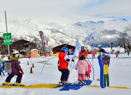 Kinder-Skikurse (3 J.) für Anfänger mit Evolution 2 La Plagne Montchavin - Les Coches.