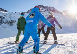 Lezioni di Snowboard principianti assoluti con Ski School ESKIMOS Saas-Fee.