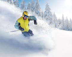 Private Off-Piste Skiing Lessons for Advanced Skiers with Giorgio Rocca Ski Academy St.Moritz.