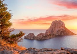 A beautiful sunset over the Balearic Islands that can be observed on a Private Sunset Boat Trip along the Ibiza Coast with Take Off Ibiza.