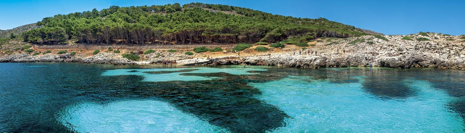 One of the breathtaking beaches where you will stop during the boat trip in Favignana and Levanzo with Snorkeling with Mare and More Tour Trapani.