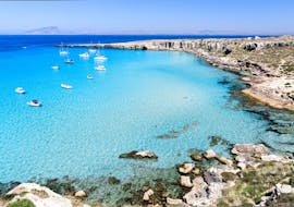 The beautiful Cala Rossa can be admired during the Private Half-Day Boat Trip to Favignana with Mare and More Tour Trapani.