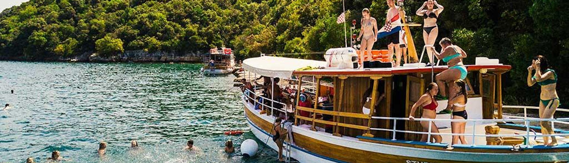 A group enjoys a private boat trip in Rovinj with Stupica Excursions